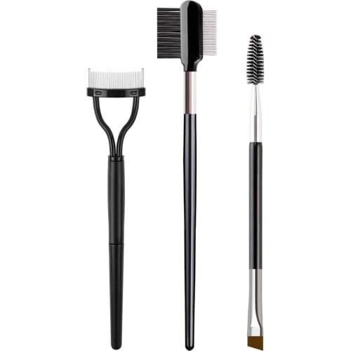 Eyelash Curler Eyelash Separator Double Headed Eyebrow Brush Steel Eyebrow Brush Comb Makeup Beauty Tool Set