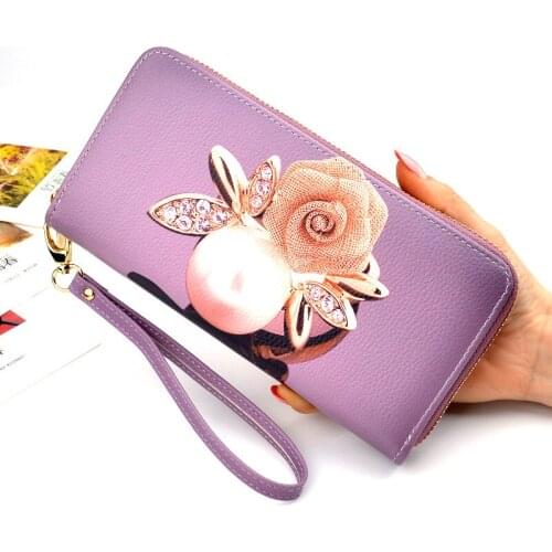 Cell Phone Bag Clutch Bags for Ladies Coin Purse Female Long Print Handbags Girls Card Bag Zipper Leather Wallets monedero mujer