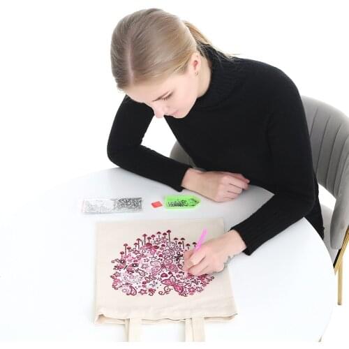 Diamond Painting Tote Bag Reusable Durable DIY Diamond Art Handbag Foldable Storage Bag Cross Stitch Embroidery Kit Art Craft