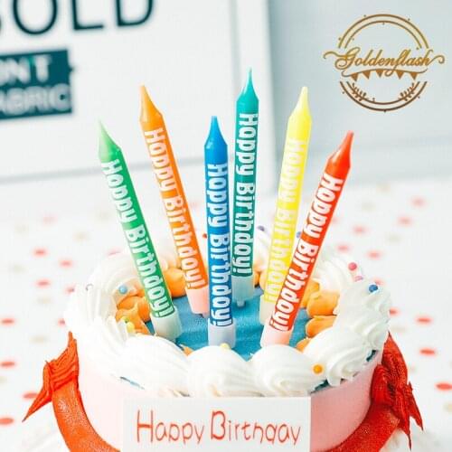 6pcs Colorful striped wave point star baking cake candles for birthday party wedding decorations floating candles