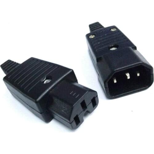 High quality Wholesale Price Black IEC C14 Male Plug Rewirable Power Connector 3-pin Socket 10A/250V