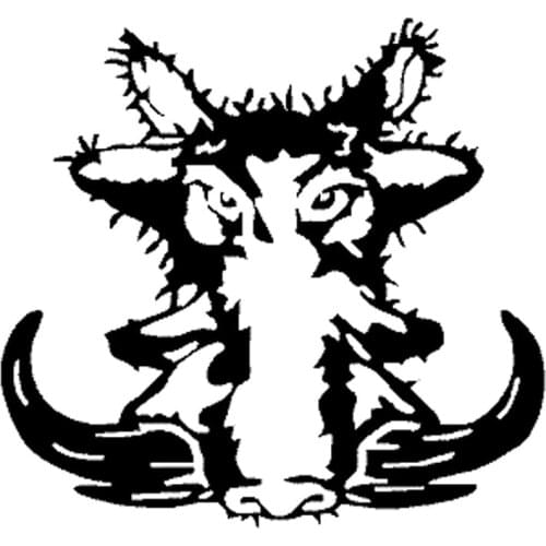 15.2cm*14.2cm Wild Boar Creative Vinyl Stickers Decals Motorcycle Black/Silver S3-5306