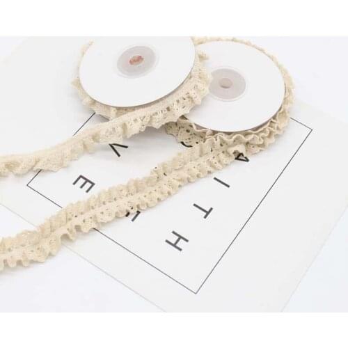 15mm 20mm 25mm Cotton lace elastic ribbon DIY garment skirt decorative embroider accessories 100yards