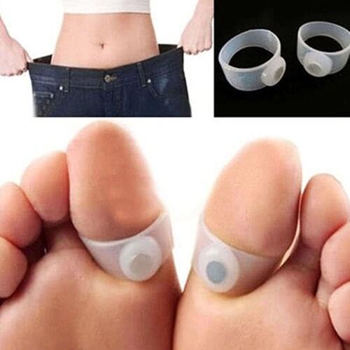 2Pair Slimming Silicone Toe Rings Foot Massager Magnetic Toe Ring Weight Loss Product Health Care Beauty Slim Tools Body Massage