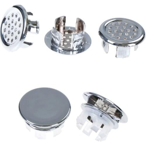 2pcs/3pcs Basin Sink Round Overflow Cover Ring Insert Replacement Tidy Chrome Trim Bathroom Accessories