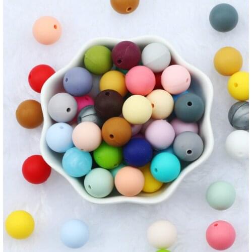 20pcs 12mm Mixed Silicone Round Beads Ball Spacer Loose Beads for Jewelry Making Diy Necklace Bracelet Pacifier Chain Accessorie