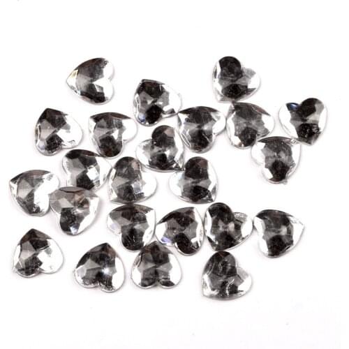 200Pcs Gray Heart Acrylic Decoration Crafts Beads Flatback Cabochon Scrapbook DIY For Clothes Embellishments Accessories