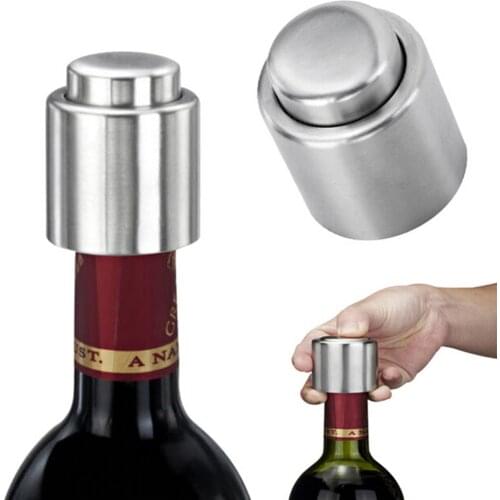 2017 Stainless Steel Vacuum Sealed Red Wine Storage Bottle Stopper Plug Bottle Cap Hot Sale