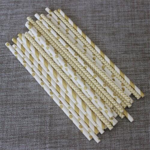 25pcs/lot Five Star Dot Striped Mixed Kids Birthday Wedding Decorative Party Decoration Event Supplies Drinking Paper Straws
