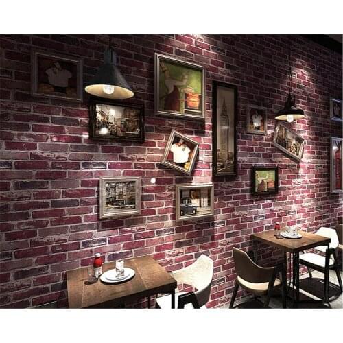 Beibehang brick wallpaper 3d Vintage imitation brick pattern photo wallpaper home decoration hotel restaurant wallpaper roll