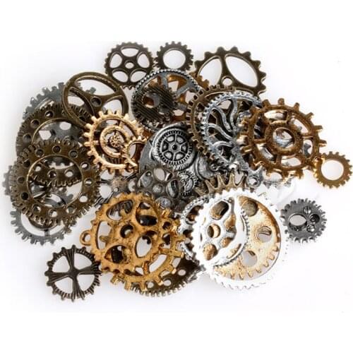 42Pcs/Pack Mix Alloy Mechanical Steampunk Cogs & Gears DIY Pendant Jewelry Craft