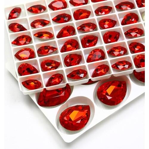 50pcs Drop Strass Rhinestones Glass Point Back Crystals Gems Rhinestone Applique Crystal Stones Non Sewing Beads Crystals