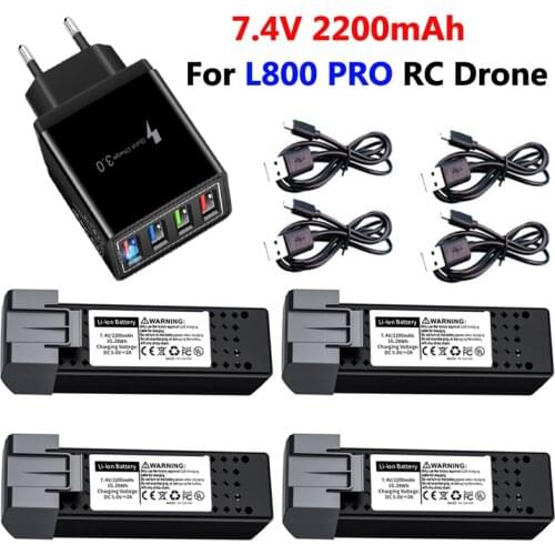 7.4V 2200mAh Smart lithium battery for L800 PRO GPS Drone 4K 5G Wifi FPV HD Dual Camera Brushless Aerial Photography Quadcopter