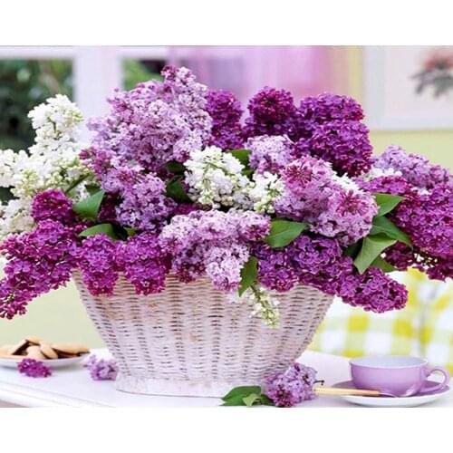 Diamond Painting Full Drill square/round Purple Lilac Mosaic DIY Diamond Painting Cross Stitch Embroidery Home Decor