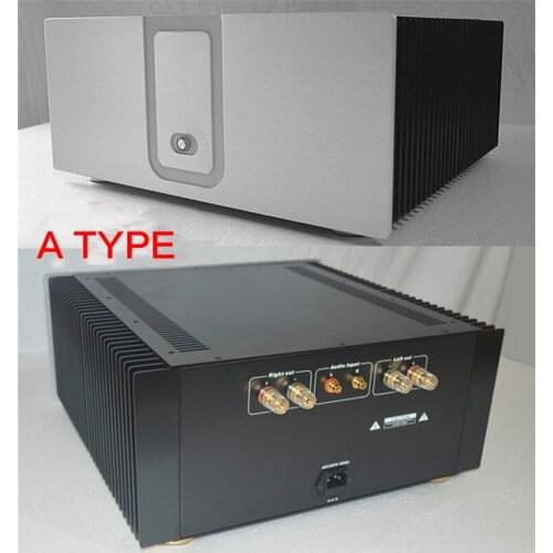 430*180*407MM QL43180 DIY Aluminum Chassis with External Radiator Rear Power Amplifier Shell House Audio Case with RCA Terminal