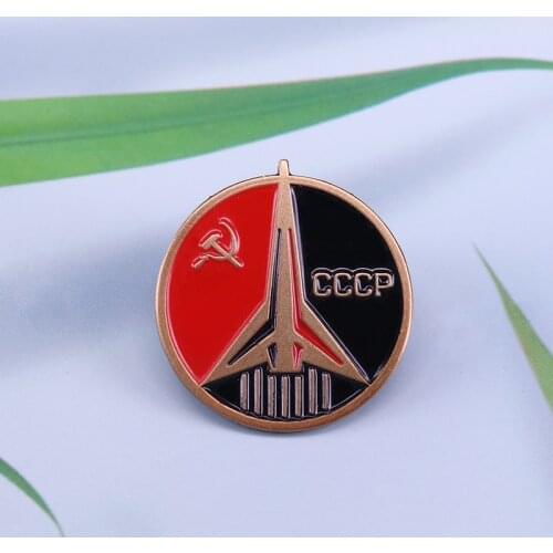 Oviet CCCP Pin Space Flight Universe Brooches USSR Communism Badge Rockets Launch Jewelry Men Patriot Gift
