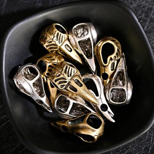 1 Piece Gold Color Silver Color Eagle Skull Long Beak Shape Spacer Beads For Handmade DIY Bracelet Parts 2020 Jewelry Gifts