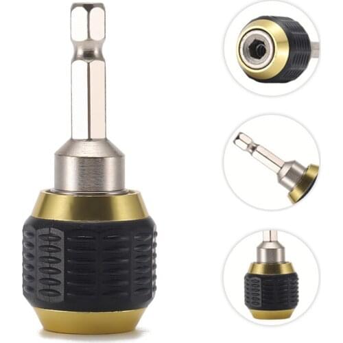Hexagonal Shank Quick Coupling 1/4 Inner Hex Self-locking Connecting Rod Drill Bit Holder Drill Chuck Adapter Power Tool Fitting
