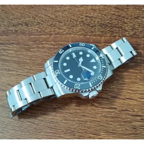 GEERVO no LOGO New automatic mens watch 316l stainless steel Black ceramic border Japan MIYOTA 8215 movement blue luminous