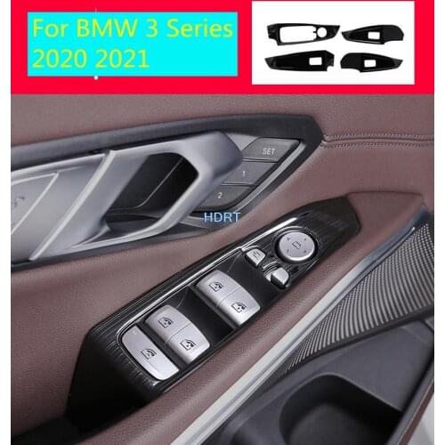 For BMW 3 Series 2020 2021 Black Stainless steel Interior Decoration 3D Sticker Center Control Cigarette Lighter Gear Panel