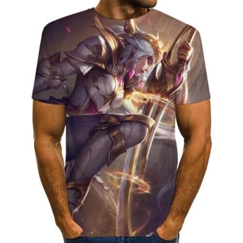 Men Graphic T Shirts Round Neck 3D Print Summer Short Sleeve Daily Tops League of legends Tees