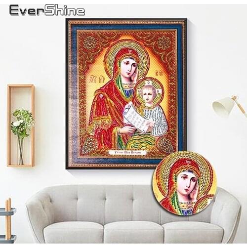 EverShine Diamond Embroidery Sale Portrait Special Shape Rhinestones Diamond Painting Religion Diamond Mosaic Icon Cross Stitch