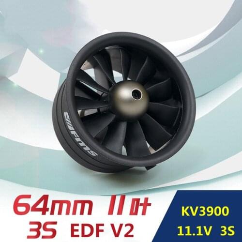 FMS 64mm 11-Blades Ducted Fan EDF with 2840 3900KV 3S 3840 3150KV 4S Brushless Motor for RC Airplane Ducted Fan Plane DIY Parts