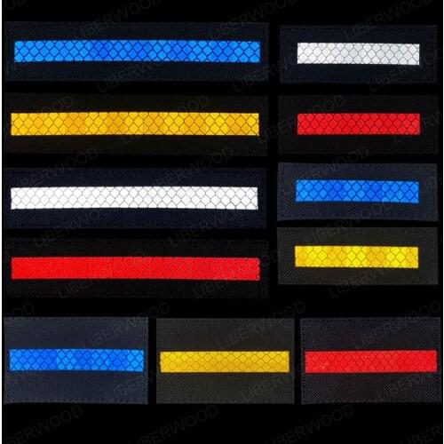IR Infrared Safety Patch Fire Fighter Police Thin Blue Red Yellow line Reflective Tactical Applique for Helmet Uniform Backpack