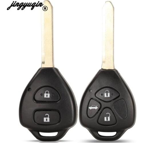 Jingyuqin 10pcs For Toyota Auris Corolla Verso Yaris 2/3 Buttons Remote Car Key Shell Case Uncut TOY47 Blade Replacement