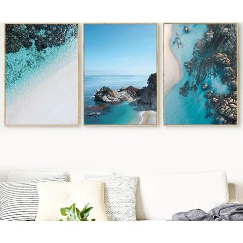Sea Wave Reef Mountain Beach Sky Quote Wall Art Canvas Painting Nordic Posters And Prints Wall Pictures For Living Room Decor