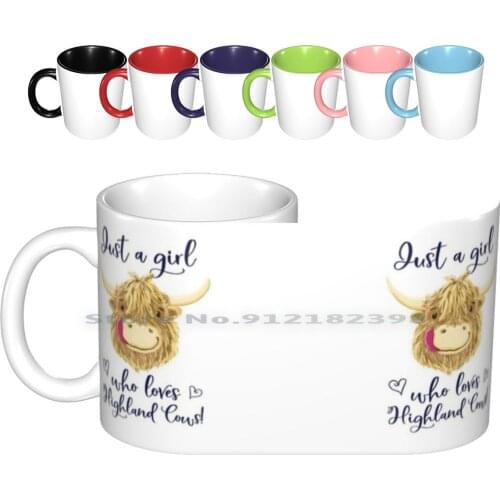 Just A Girl Who Loves Scottish Highland Cows Ceramic Mugs Coffee Cups Milk Tea Mug Just A Girl Scottish Highland Cow Scottish
