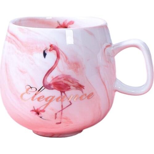 Flamingo Coffee Mugs Ceramic Mug Travel Cup ins marble pattern couple ceramic cup unicorn mug 300-400ml