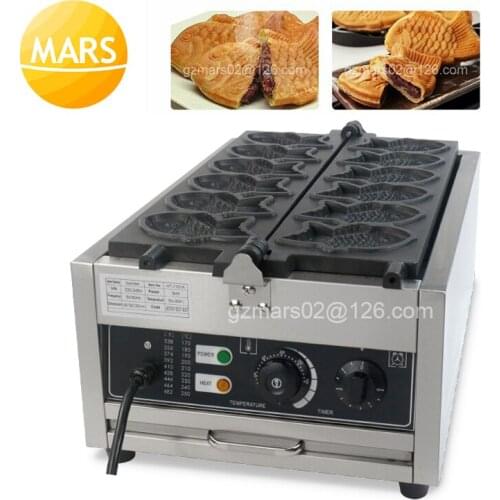 Commercial 220V 110V Waffle Cone Maker Non Stick Fish Shape Waffle Maker Machine Taiyaki Iron Plate Cake Oven