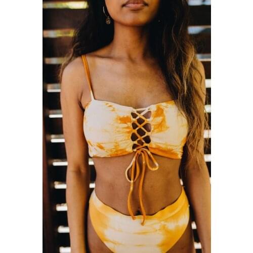 Lace Up Bandage High Waist Bikini Set For Women Sexy 2020 Push-Up Swimwear Beachwear Mujer Swimming Wear