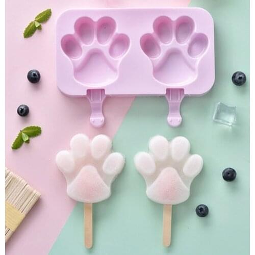 Cartoon Silicone Popsicle Mold Making Ice Tray Box Ice Cream Mold Summer Household DIY Ice Popsicle Maker With Lids and Sticks