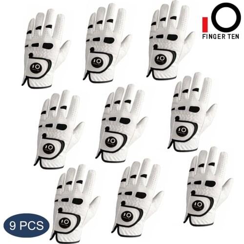 PU Leather Right Hand Golf Gloves Mens Left All Weather Grip With Ball Marker 2 Pcs/Set Soft Anti-slip Sports Size S M ML L XL