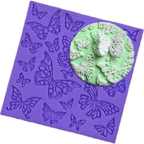 Luyou Lovely Butterfly Design Silicone Resin Mold Lace Fondant Moulds ,Cake Decorating Tools Kitchen Baking Accessories FM144