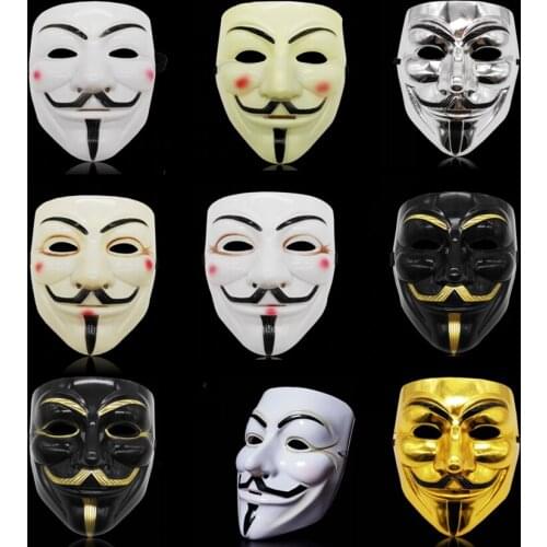 Movie Cosplay V for Vendetta Hacker Mask Anonymous Guy Fawkes Halloween Christmas Party Gift Adult Kids Film Theme Mask Joker