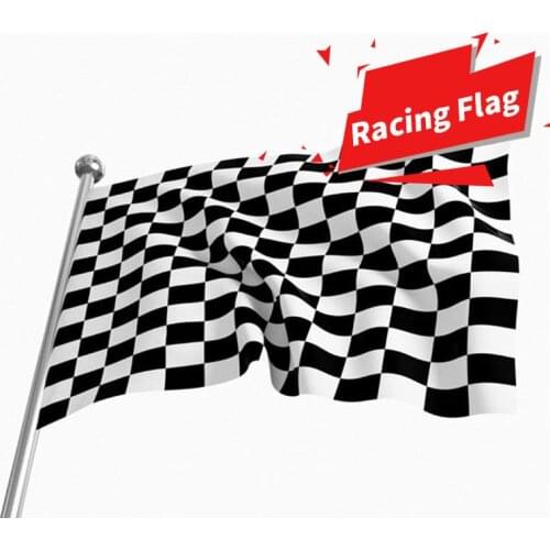 Fashion Checkered Black&White Lattice Racing Signal Flag Decor 90x150cm