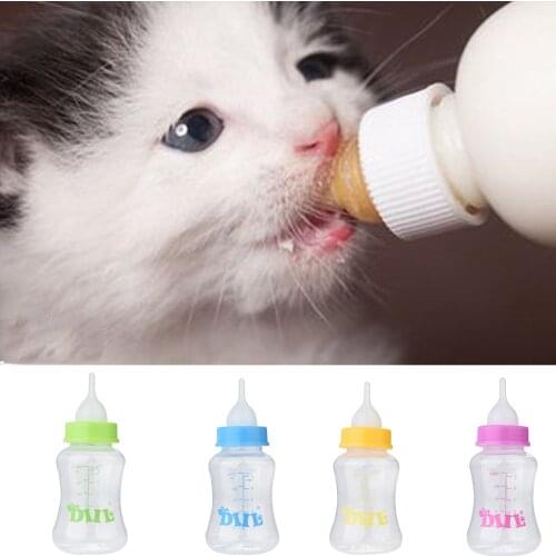 Pet Cat Dog Milk Bottle Pet Puppy Kitten Baby Animal Feeding Bottle Nursing Set interactive dog pet products 150ml Pink,Blue