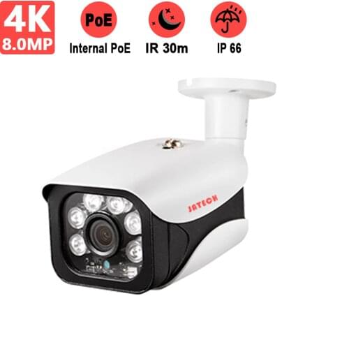 8MP 4K IP Bullet CCTV Camera Outdoor H.265 Onvif With Array Night Vision POE Video Surveillance Camera