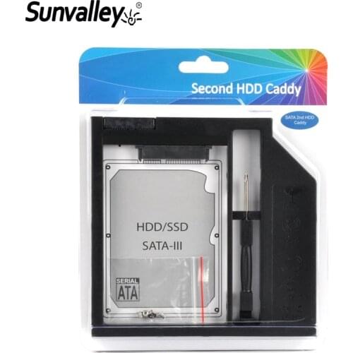 New Universal 9.5 mm 2nd HDD Caddy SATA 3.0 Plastic Material For Laptop 9.5mm DVD/CD-ROM Optical Bay 2.5" SSD HDD Case