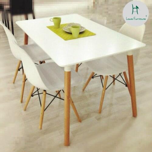 Louis Fashion Dining Chair Nordic Large-sized Apartment Minimalist Modern Leisure Table White Wood Chairs with Combination