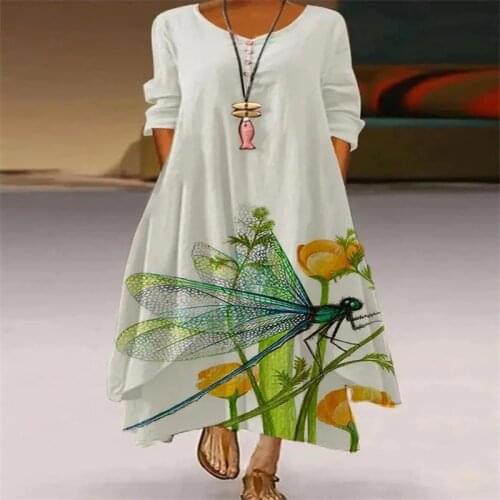 Dress 2022 New Summer Style European and American Fashion Popular Printed Long Sleeved Dress Female Ins Online Trend Hot Sale