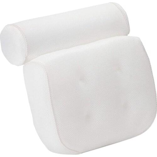Bathroom Pillow with 6 Non-Slip Suction Cups Super Thick and Soft Air Mesh Spa Pillow Suitable for All Bathtubs