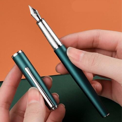 Green Hongdian 920C Iridium EF F NIB Metal Fountain Pen Writing Office students Gift pens