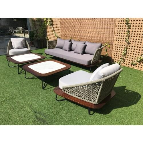 Garden Furniture Sofa Set Outdoor Furniture with Teak Wood muebles-exterior