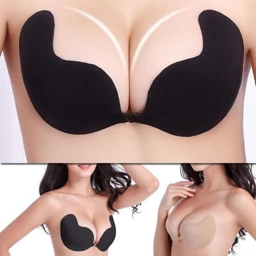 Self Adhesive Invisible Bras For Women Sexy Lingerie Seamless Silicone Sticky Bralette Strapless Front Closure Push Up Bra