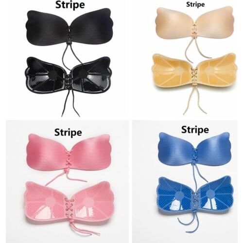 Self Adhesive Strapless Bandage Backless Soilid Bra Wedding Bralett Stick Gel Silicone Push-up Brassiere invisible Underwear DN
