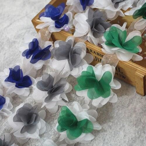 2Yard 6cm Contrast Color Chiffon Three-Dimensional Lace DIY Craft For Swimsuit Clothing Wedding Dress Accessories Suppliers